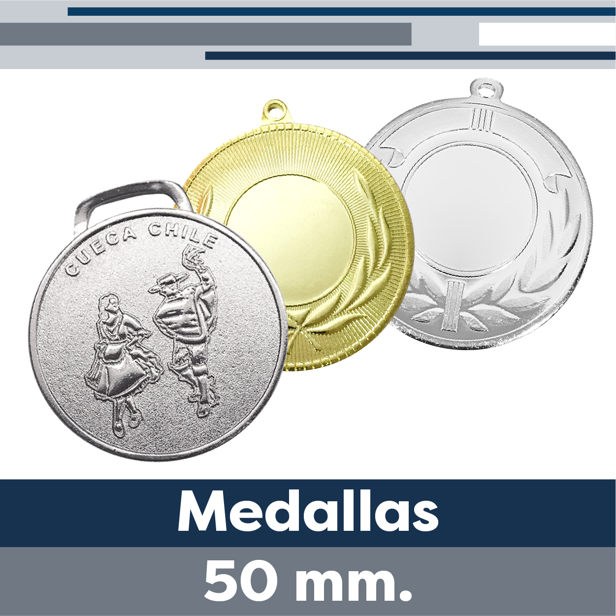 Medallas 50 mm.